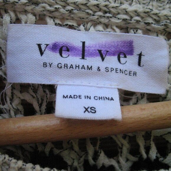NWOT Velvet Graham & Spencer Open Knit Fringe Sweater - Picture 9 of 10